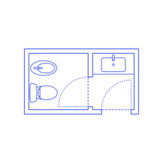 Layouts Bathrooms Half Split Bidet 2 Wall Silhouette Cutting Svg Files, Free Vectors File